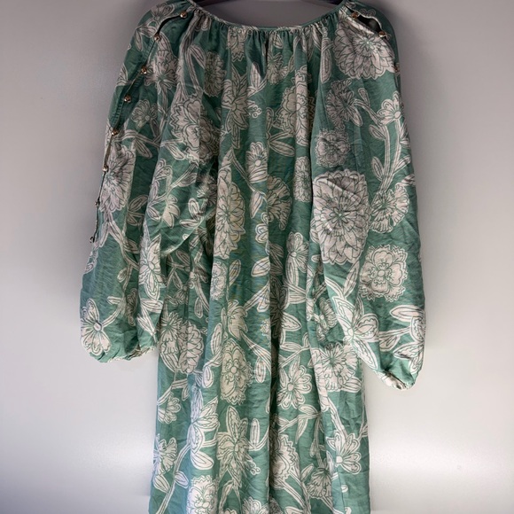 LOFT Mint Green Floral Long-Sleeve Dress - Picture 2 of 5